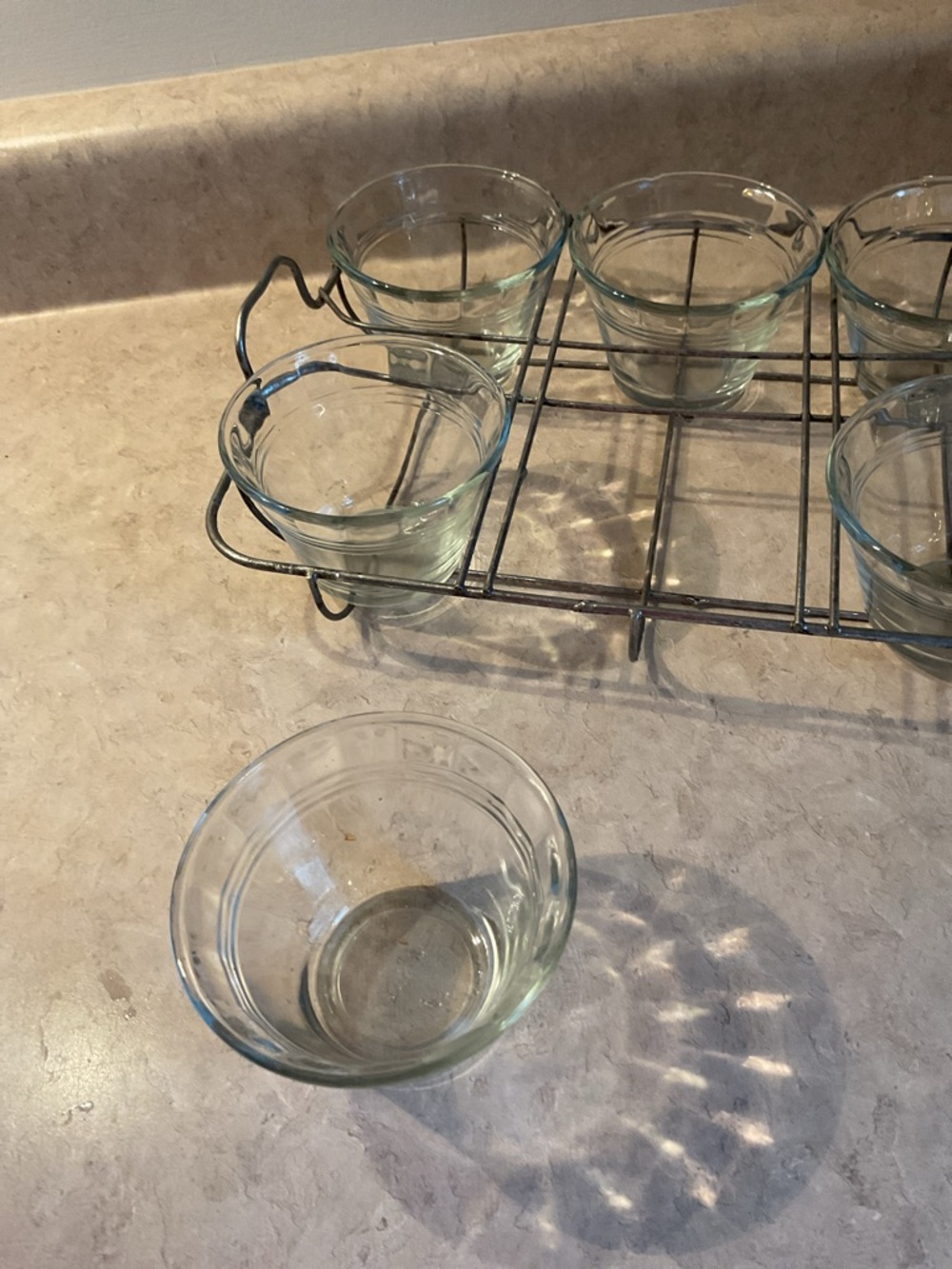 Glass Ramekin Set with Wire Rack - Clear Glass - Picture 3 of 7